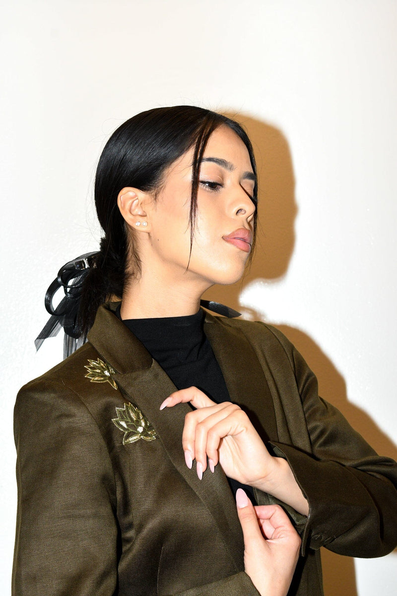 Olive Lotus Affair Blazer AFFAIRMUSE