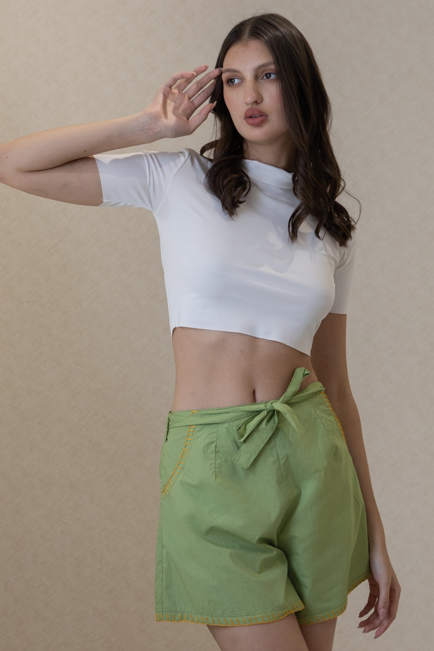 The Kantha Affair Green Short Shorts AFFAIRMUSE