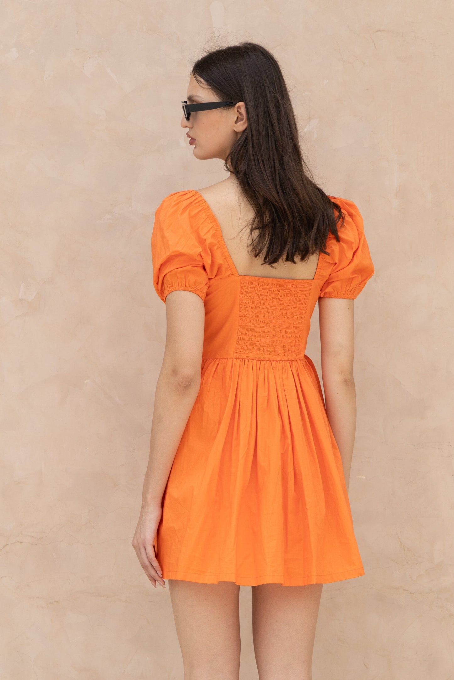 The Kantha Affair Bloom Dress|Mini| Orange AFFAIRMUSE